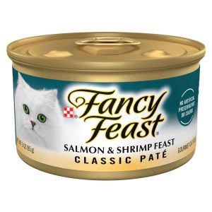 Purina Fancy Feast Salmon and Shrimp Feast Classic Grain Free Wet Cat Food Pate - 3 Ounce Can