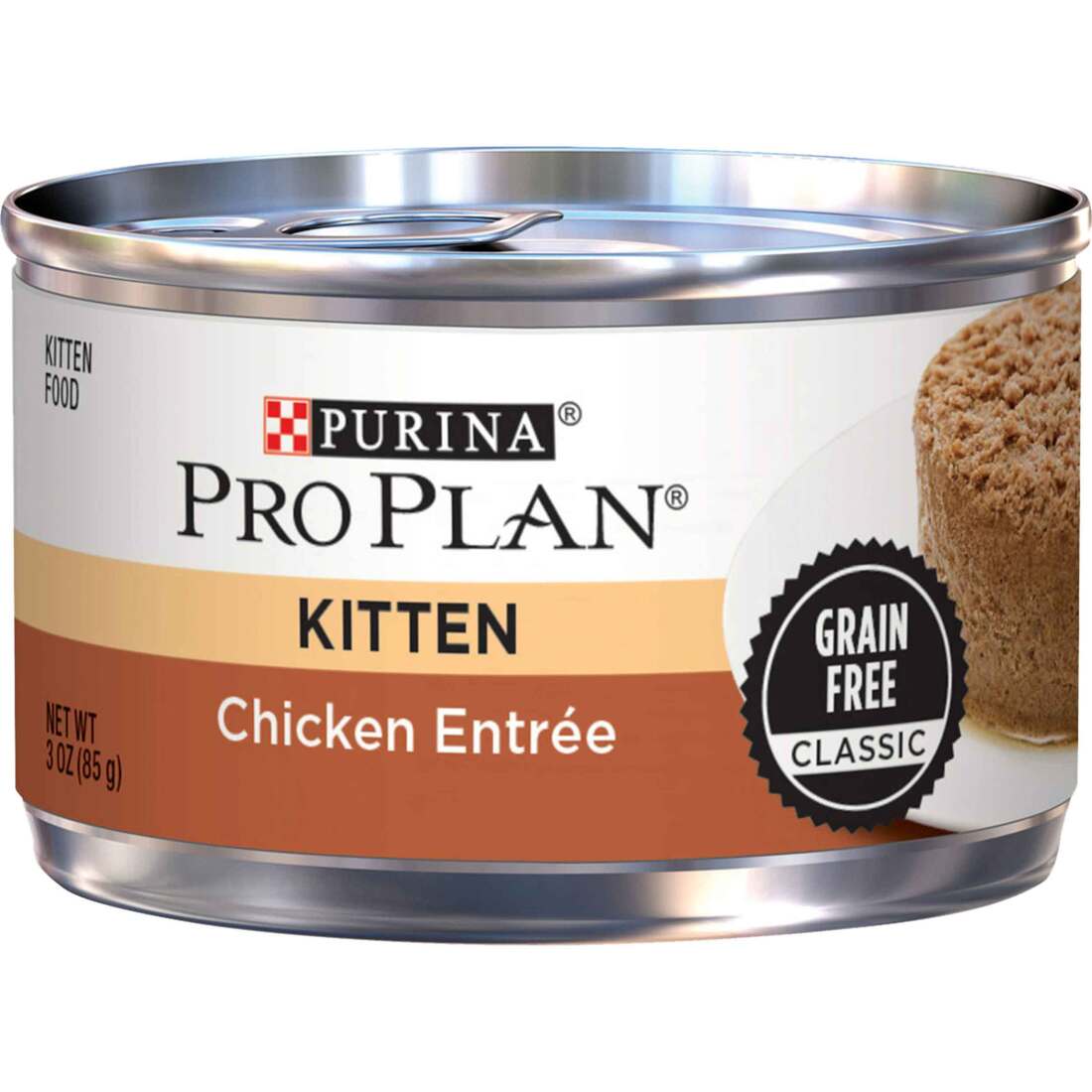 Purina Pro Plan Wet Cat Food, Kitten Grain Free Chicken Pate Entree, 3 Ounces