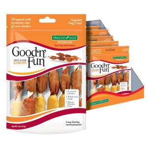 Good 'n' Fun Triple Flavor Kabobs, Rawhide For Dogs, 4 ounces