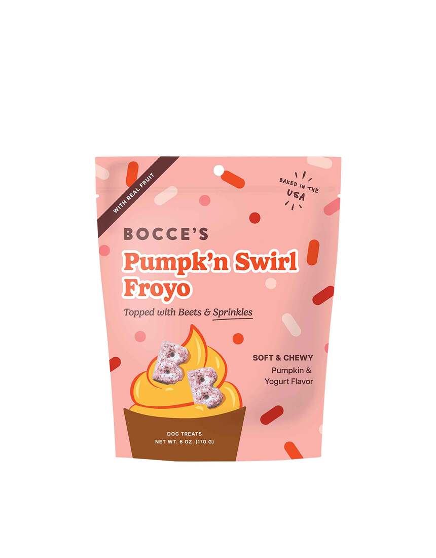 Bocce's Bakery Pumpk'n Swirl Froyo Soft and Chewy Dog Treats, 6 Ounces