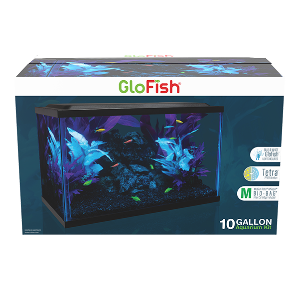 Tetra GloFish Aquarium Kit with white and blue LEDs, 10 Gallon