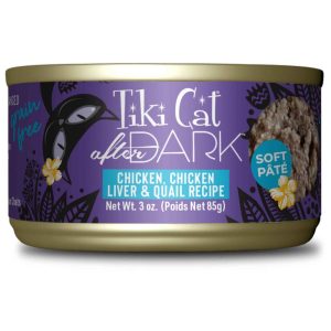 Tiki Cat After Dark Pate Wet Cat Food, Chicken & Quail, 3 Ounces