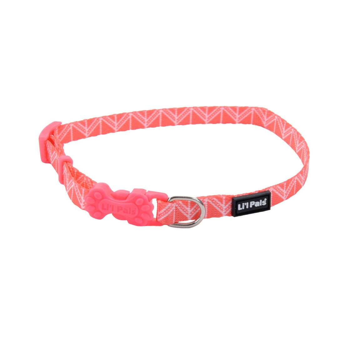 Coastal Pet Products Li'l Pals® Adjustable Patterned Dog Collar, Pink Tribal Chevron - Image 2