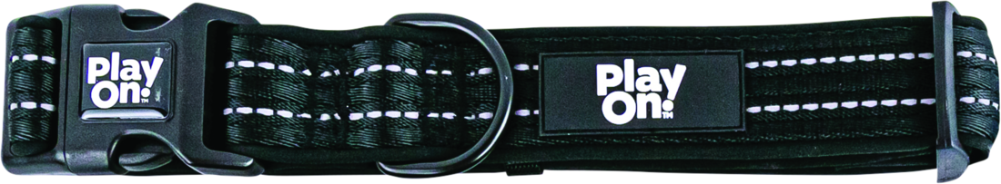 Play On Adventure Reflective Dog Collar, Black - Image 5