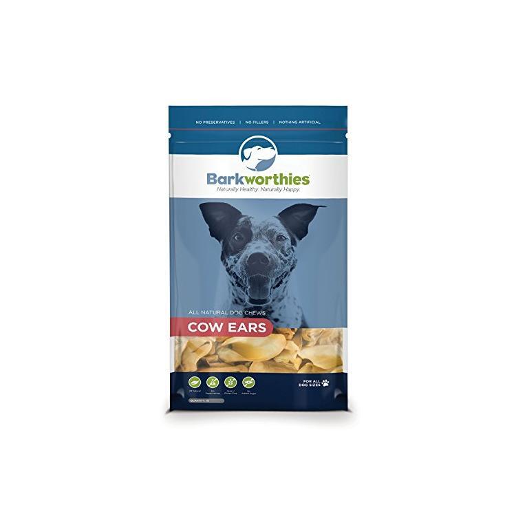 Barkworthies Cow Ears Dog Chews, 10 Count