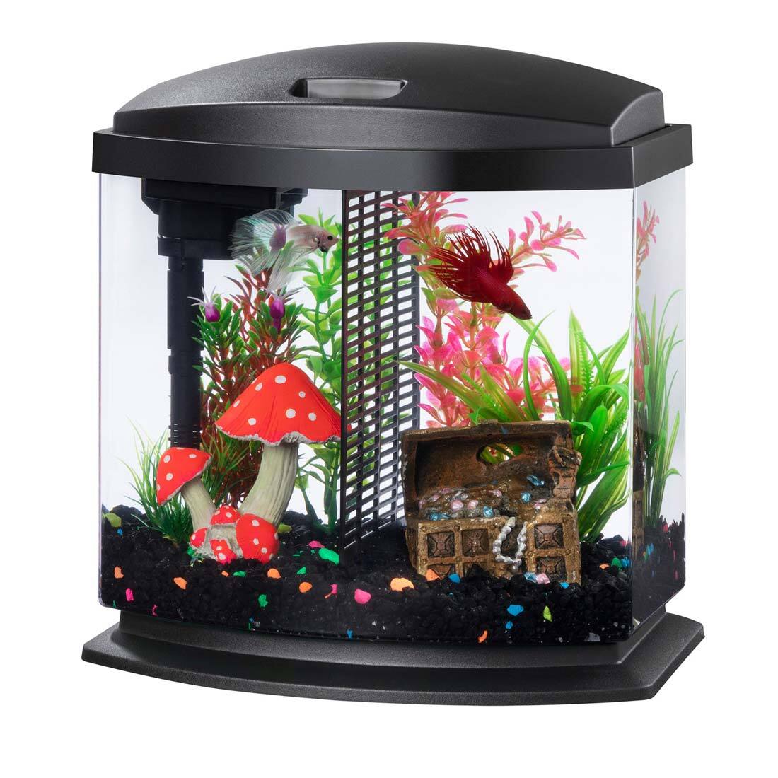 Aqueon LED BettaBow Kit with SmartClean™ Technology, Black, 2.5 Gallon