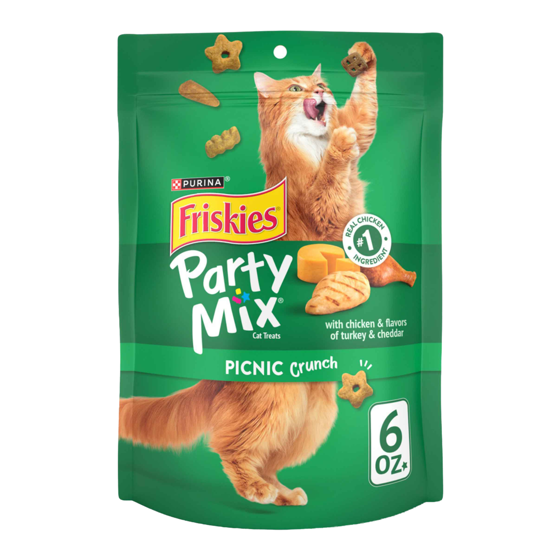 Purina Friskies Cat Treats, Party Mix Picnic Crunch - 6 Ounce Pouch