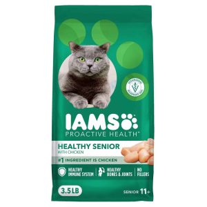 IAMS PROACTIVE HEALTH Healthy Senior Dry Cat Food with Chicken, 3.5 Pounds