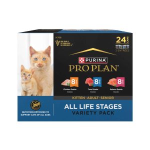 Purina Pro Plan All Life Stages Classic Pate Wet Cat Food Variety Pack - (24) 3 Ounce Cans