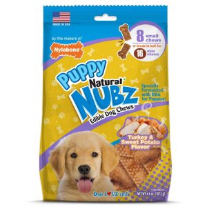 Nylabone Nubz Turkey And Sweet Potato Puppy Dog Chew, Small, 8 Count, 6.6 Ounces