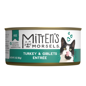 Mitten's Morsels Pat?? Turkey & Giblets Entr??e Wet Cat Food, 3 Ounces