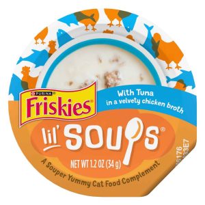 Purina Friskies Natural, Lickable Cat Treats Lil' Soups With Tuna in Chicken Broth - 1.2 Ounce Cup