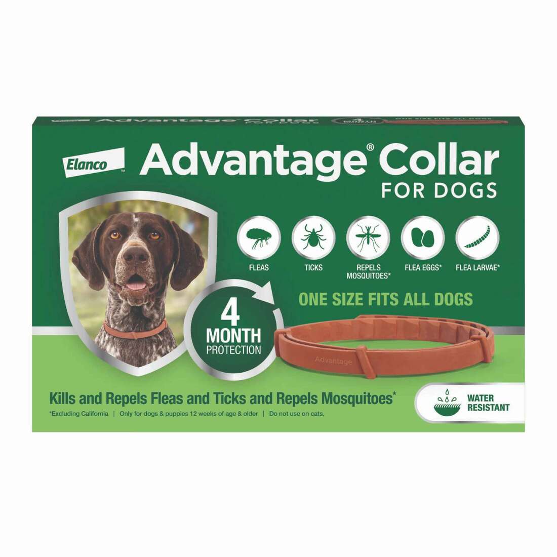 Advantage Flea and Tick Collar For Dogs and Puppies, One Size Fits All, Lasts 4 Months