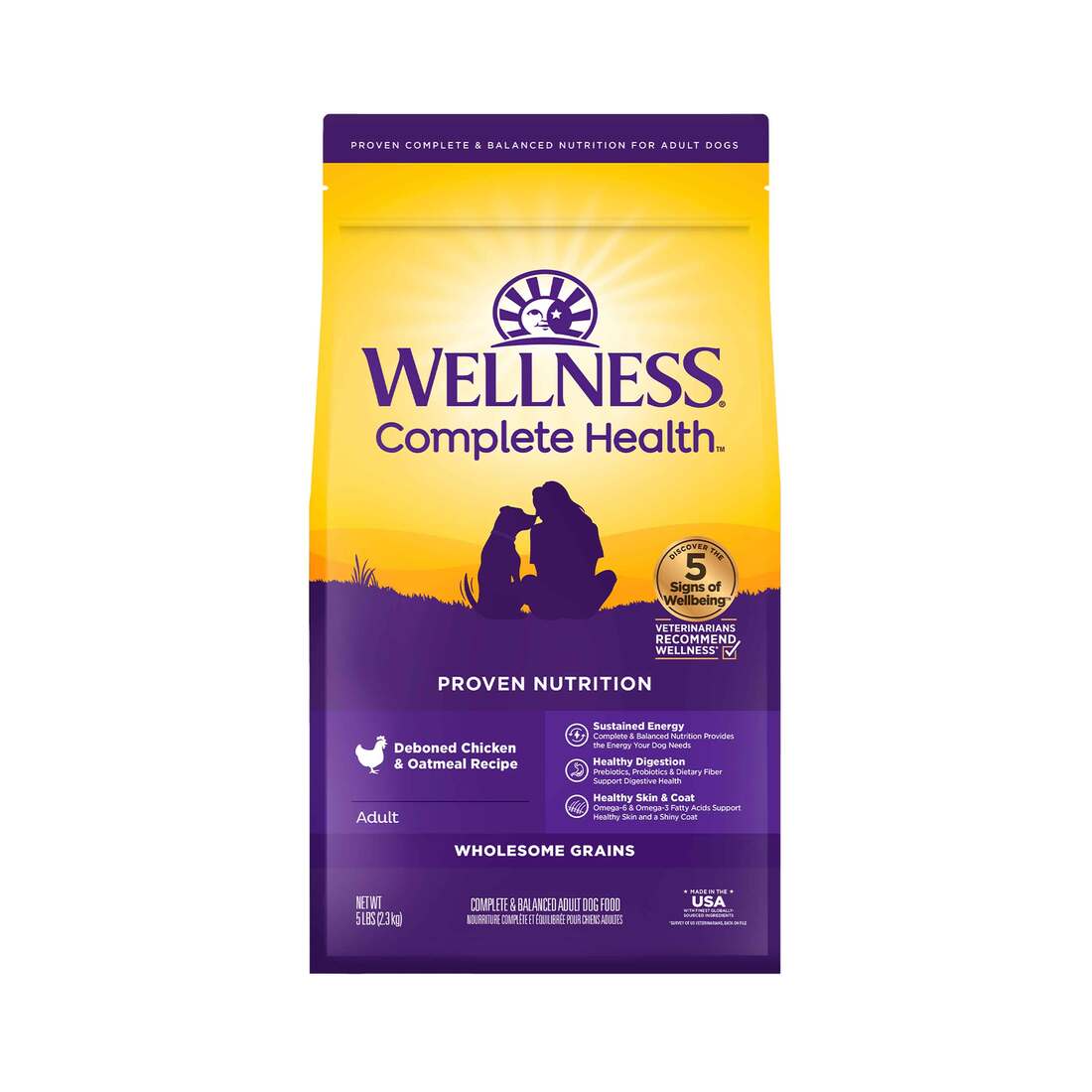 Wellness Complete Health Natural Dry Dog Food, Chicken & Oatmeal - Image 2
