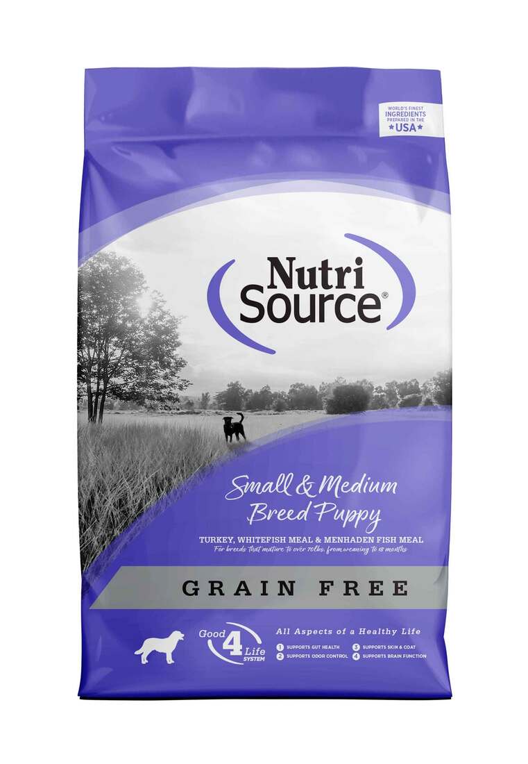 NutriSource Grain Free Small/Medium Breed Dry Puppy Food, Turkey, 26 Pounds