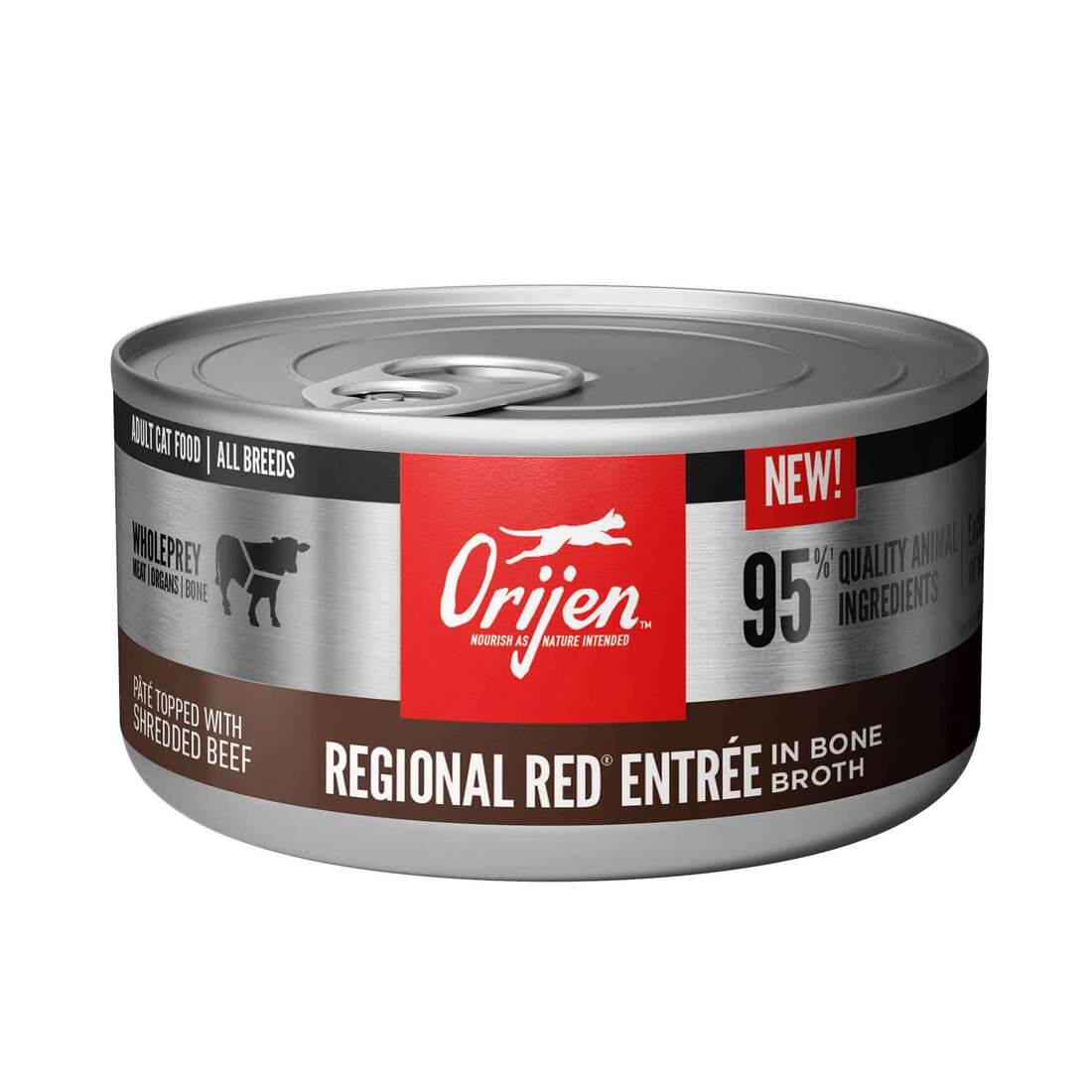 ORIJEN? Wet Cat Food, Adult Regional Red Recipe Beef Pate and ShRed Recipes in Broth, 3 Ounces