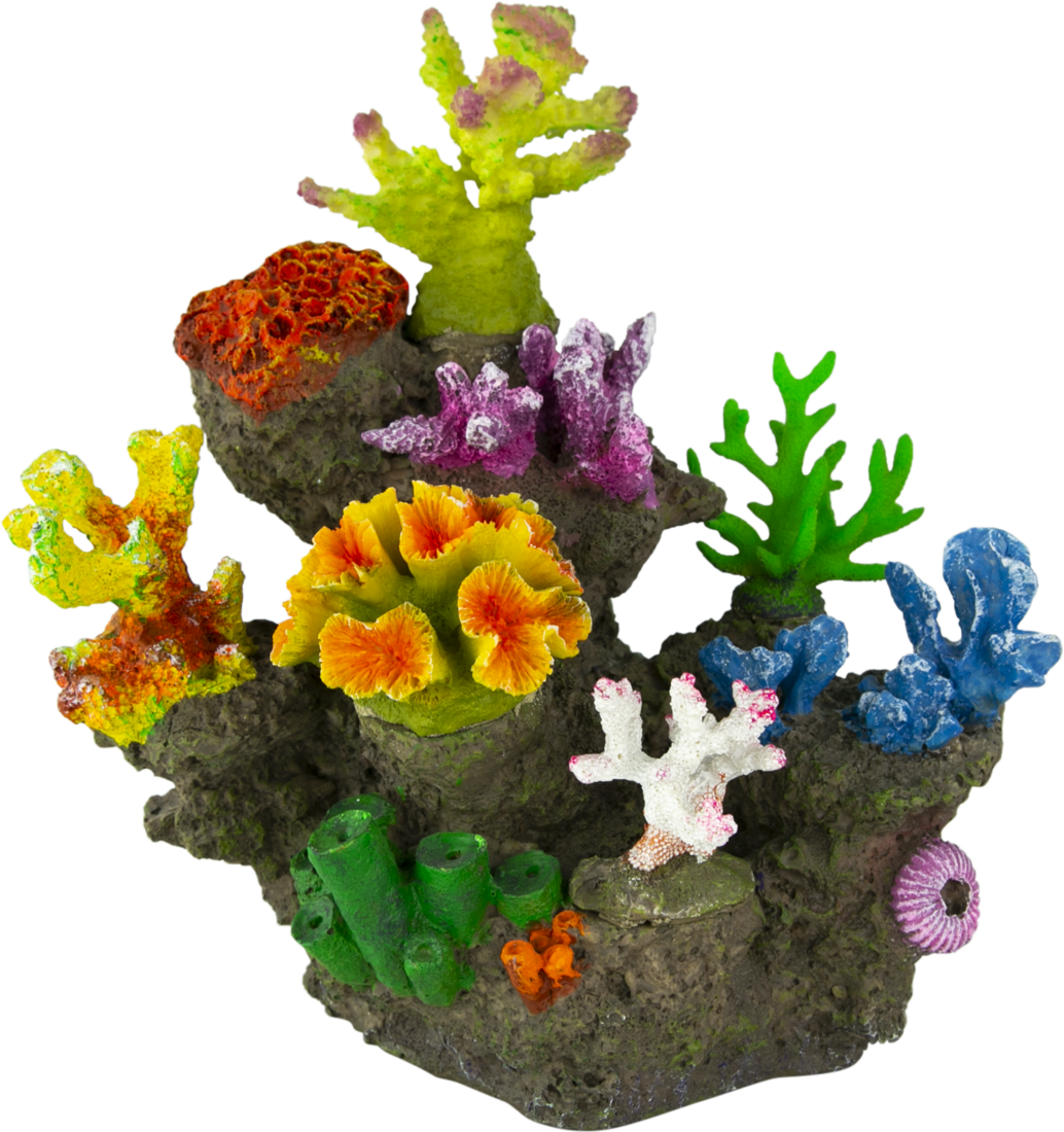 Fins First Aquarium Décor, Coral Reef, Glow, Large