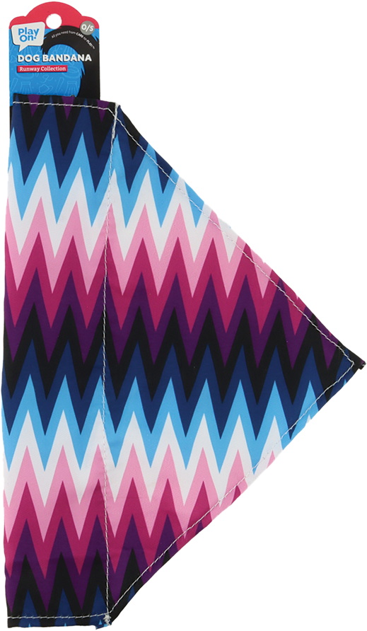Play On Bandana, Purple Zigzag, One Size