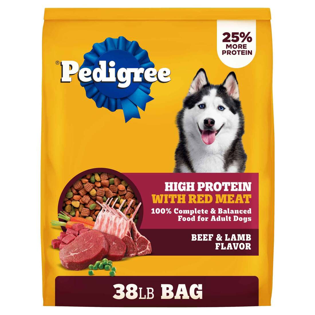 Pedigree High Protein Beef & Lamb Flavor Adult Dry Dog Food, 38 Pounds