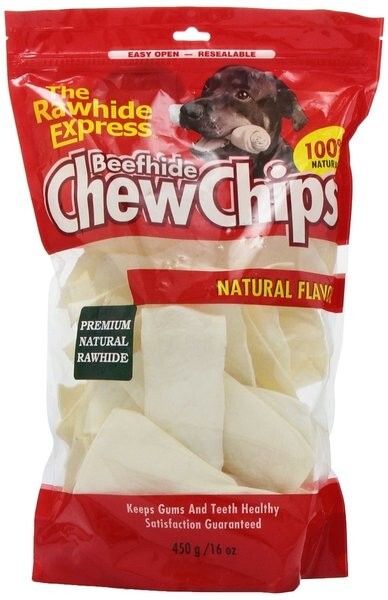 Lennox Rawhide Express Natural Beefhide Chew Chips Dog Chew, 16 Ounces