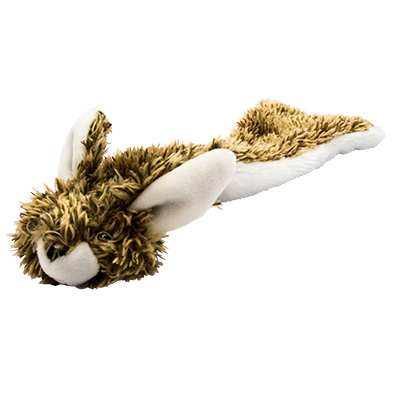 Play On Dog Toy, Unstuffed Flattie Rabbit, 13 Inches