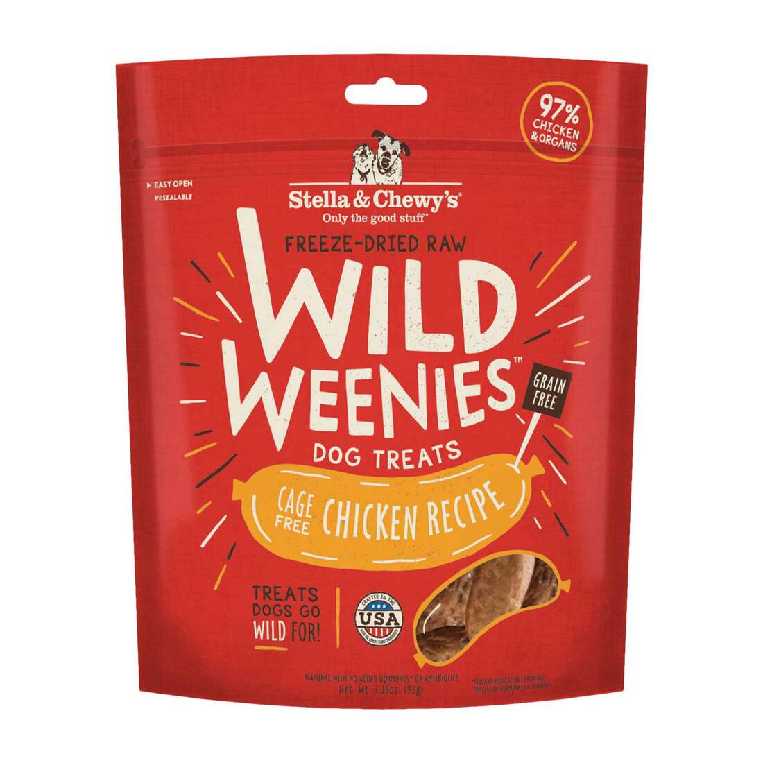 Stella & Chewy's Freeze-Dried Raw Chicken Wild Weenies Dog Treats, 3.25 Ounces