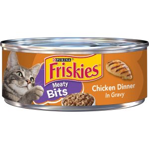 Purina Friskies Wet Cat Food, Meaty Bits Chicken Dinner in Gravy - 5.5 Ounce Can