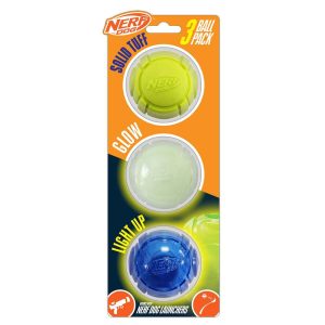 Nerf Sonic, Ultra Glow, and LED Ball Dog Toy, 2.5 Inches