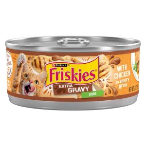 Purina Friskies Pate Wet Cat Food, Chicken With Extra Gravy - 5.5 Ounce Can