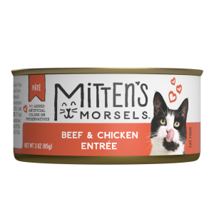 Mitten's Morsels Pat?? Beef & Chicken Entr??e Wet Cat Food, 3 Ounces