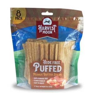 Harvest Moon Hide Free Peanut Butter Puffed Chips Dog Treats, 8 Count