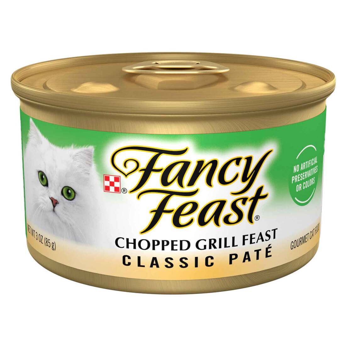 Purina Fancy Feast Wet Cat Food, Adult Grain Free Classic Pate Chopped Grill Feast, 3 Ounces