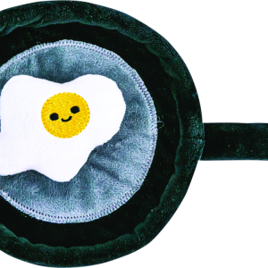 Play On Dog Toy Plush Frying Pan and Egg, 2 Pack
