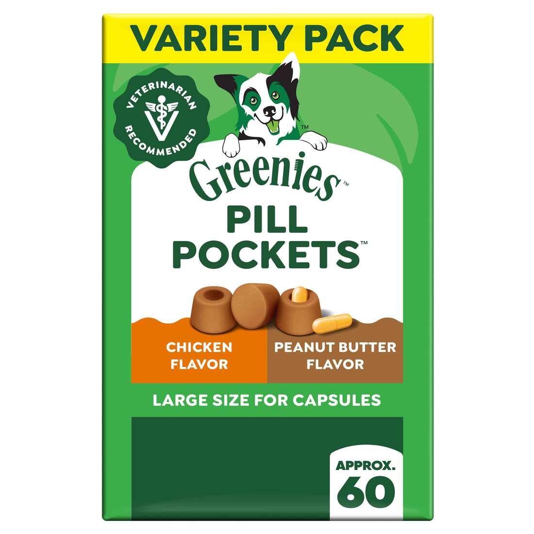 Greenies Pill Pockets Soft Dog Treats, Large, Variety Pack, (2) 7.9 Ounce Pouches