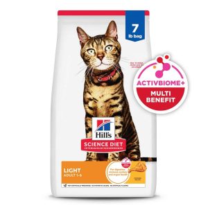 Hill's Science Diet Adult Light Chicken Recipe Dry Cat Food, 7 Pound Bag