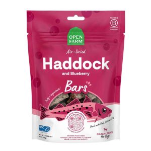 Open Farm Air Dried Crunchy Bars Dog Treat, Haddock and Blueberry, 4.1 Ounces