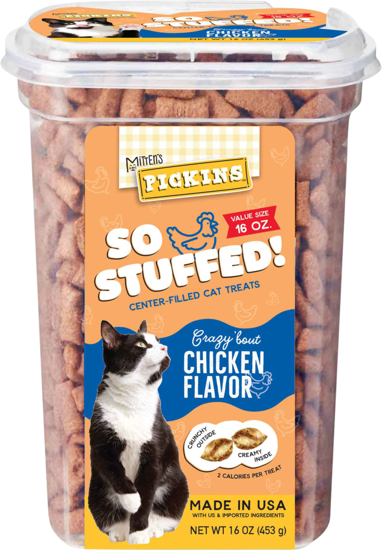 Mitten's Pickins Crazy 'Bout Chicken Flavor Center-Filled Cat Treats, 16 Ounces