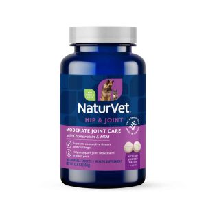 NaturVet Moderate Joint Care Hip & Joint Supplement for Dogs and Cats, Hickory Smoked Bacon Flavor,