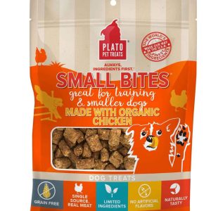 Plato Small Bites Dog Treat, Organic Chicken, 6 Ounces