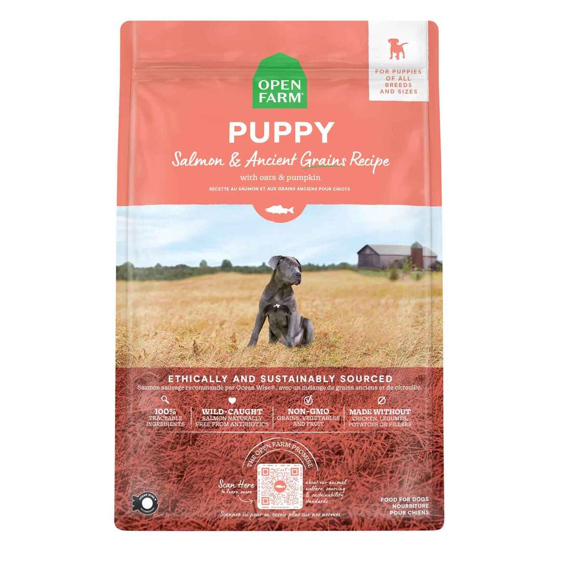 Open Farm Puppy Salmon and Ancient Grain Dry Dog Food, 22 Pounds