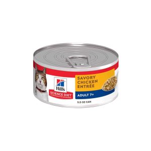 Hill's Science Diet Senior 7+ Canned Cat Food, Savory Chicken Entr??e, 5.5 Ounces